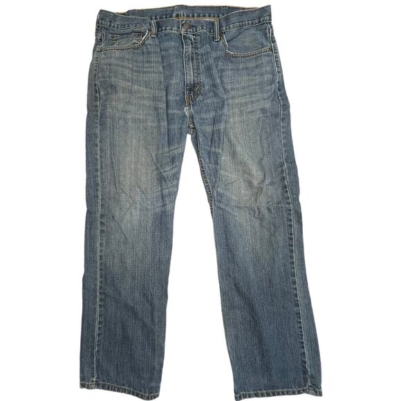 Levis 559 Relaxed Straight Jeans Men Size 40 Blue Denim SMALL STAIN DISTRESS - Picture 1 of 9